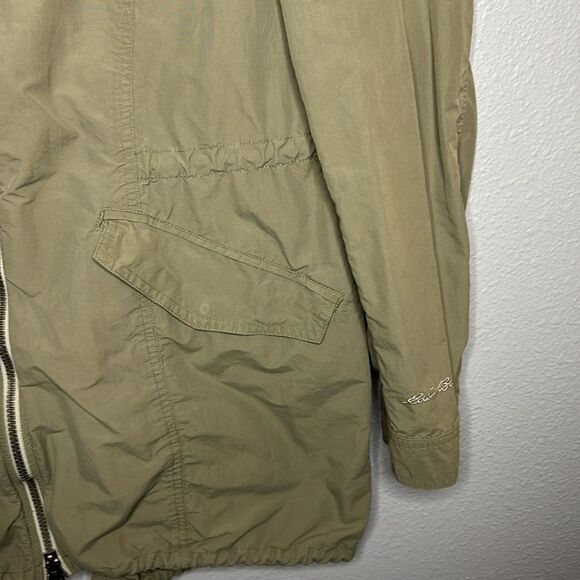 Eddie Bauer Green Hooded Lightweight Mid Length  Rain Jacket Size XL - Picture 4 of 15